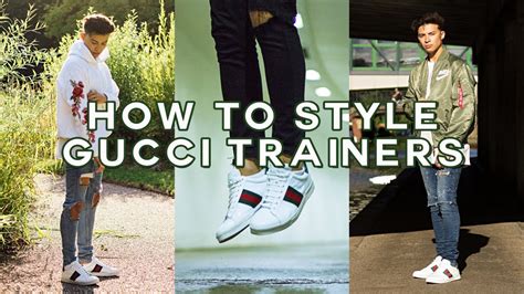 how to style gucci sneakers mens|Gucci classic men's sneakers.